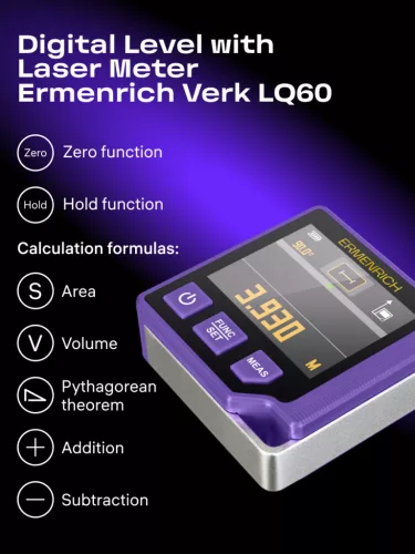 Ermenrich Verk LQ60 3-az-1-ben digitális szintező lézeres mérővel