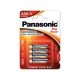 PANASONIC 4db AAA/mikro tartós alkáli elem 1,5 V