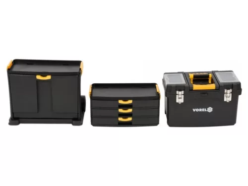 VOREL Szerszámosláda kerekes 3 részes 450X 280X 820 mm