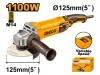 INGCO 125 mm 1100 W sarokcsiszoló, fordulatszám szabályzás