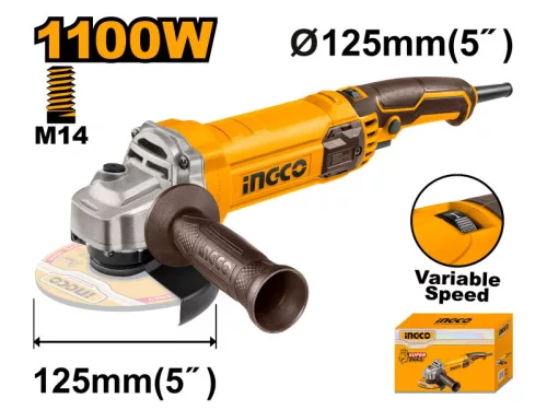 INGCO 125 mm 1100 W sarokcsiszoló, fordulatszám szabályzás