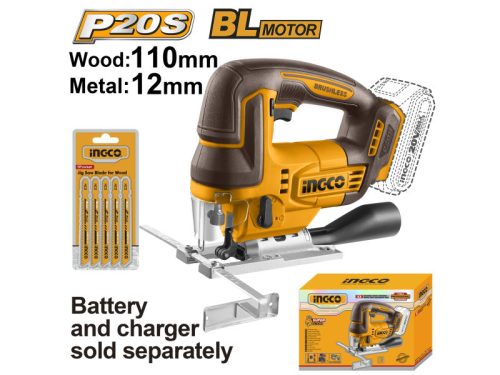 INGCO 20V akkus brushless dekopírfűrész - csak készülék