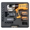 INGCO 18V 120KN akkus hidraulikus kábelkrimpelő szett, koffer, 16-400 mm2 (2 x 5,0 Ah akku + töltő)