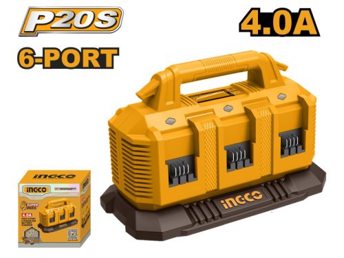 INGCO 6 soros szekvenciális akkumulátor töltő 4,0 A 20 V