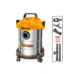   INGCO 12 l 800 W ipari száraz- nedves porszívó INOX VC14122E