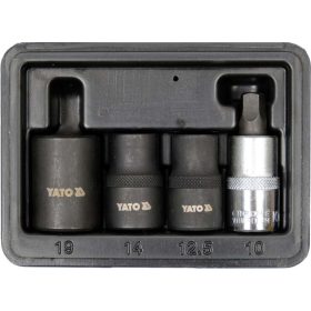   YATO 10-19mm ötszögű féknyereg szerelő dugókulcs készlet 4 részes 1/2" CrV