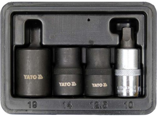 YATO 10-19mm ötszögű féknyereg szerelő dugókulcs készlet 4 részes 1/2" CrV