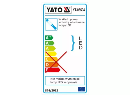 YATO akkus LED szerelőlámpa 3W COB, 250 lm, mágneses, akasztós, IP20, Li-ion