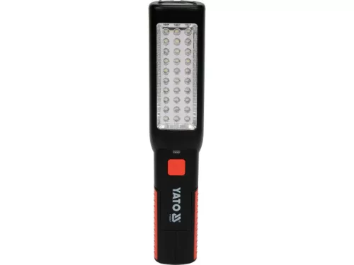 YATO akkus LED szerelőlámpa 30+7 LED 100/45 lm, IP20, mágneses, akasztós, Li-ion