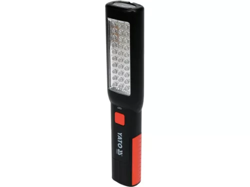 YATO akkus LED szerelőlámpa 30+7 LED 100/45 lm, IP20, mágneses, akasztós, Li-ion