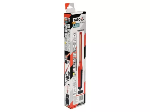 YATO 7W+3W Akkumulátoros LED lámpa – 600 lm + 120 lm, zseblámpa funkcióval, mágneses rögzítés
