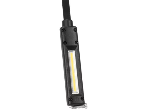 YATO 500 lm Akkumulátoros flexibilis LED lámpa – 10W COB + 4W SMD, zseblámpa funkcióval