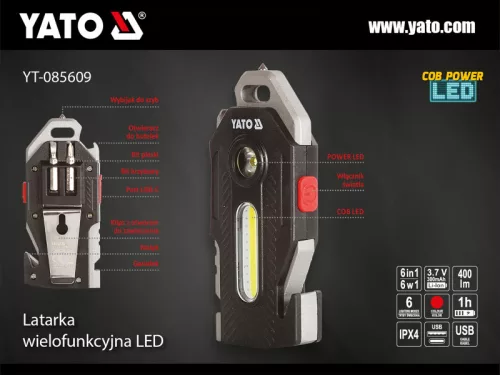 YATO Akkus LED Lámpa 400 lm