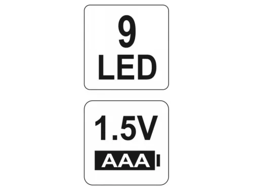 YATO LED elemes 30 lm zseblámpa alumínium fekete (3 x AAA)