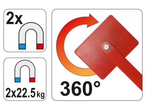 YATO 22,5kg 85X65X22 mm/2X hegesztési munkadarabtartó mágnes állítható