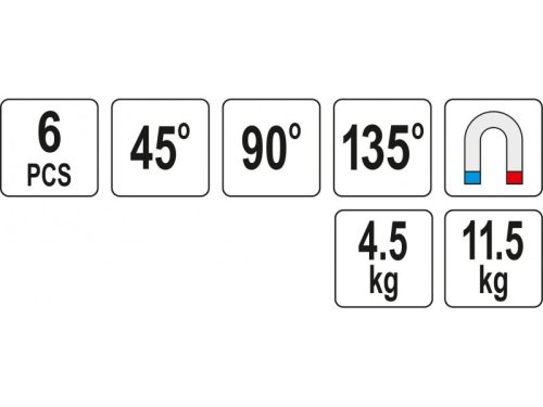 YATO 6db 4,5kg hegesztési munkadarabtartó mágnes készlet
