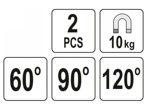 YATO 10kg 2db hegesztési munkadarabtartó mágnes 60-90-120°