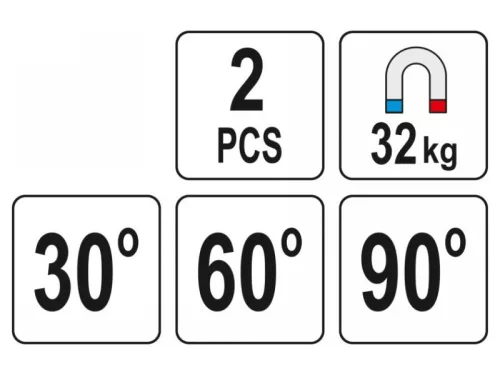 YATO 32kg 2db hegesztési munkadarabtartó mágnes 30-60-90°