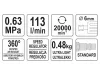 YATO pneumatikus csiszológép 1/4" könnyített 113 l/min