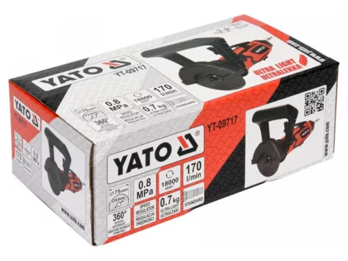 YATO 75 mm pneumatikus vágószerszám, mini sarokcsiszoló, könnyített