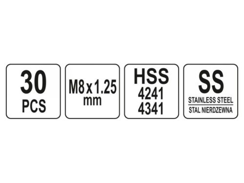YATO M8 1,25mm 30 részes spirális menetjavító készlet