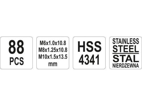 YATO M6-M8-M10 88részes menetjavító készlet