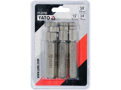 YATO 3részes belső szerelvénycsavarozó készlet, 3/8", 1/2", 3/4"