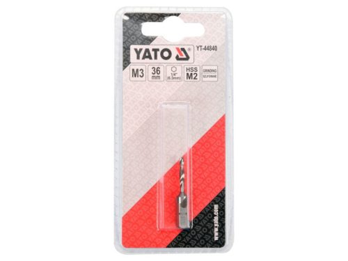 YATO M3 HSS kombinált gépi fúró-menetfúró, bit befogású