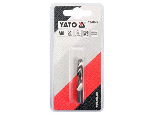 YATO M8 HSS kombinált gépi fúró-menetfúró, bit befogású
