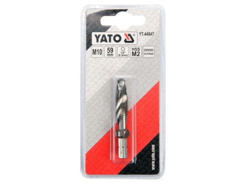 YATO M10 HSS kombinált gépi fúró-menetfúró, bit befogású
