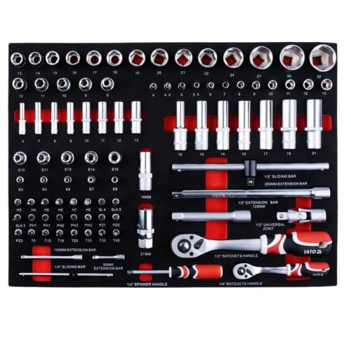 YATO 211 részes fém szerszámos kocsi szerszámokkal YT-55290