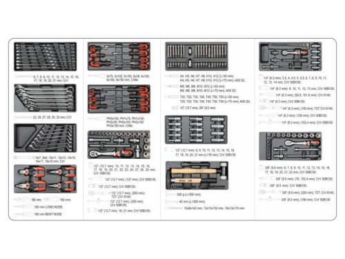 YATO 177 részes könnyített szerszámkocsi szerszámokkal