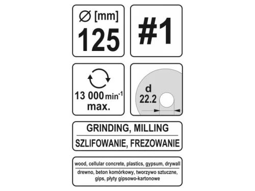 YATO 125 x 22,2 mm ráspolykorong durva #1 YT-59168