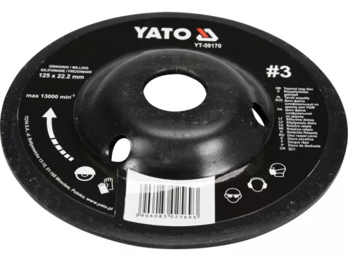 YATO 125 x 22,2 mm ráspolykorong finom #3 YT-59170