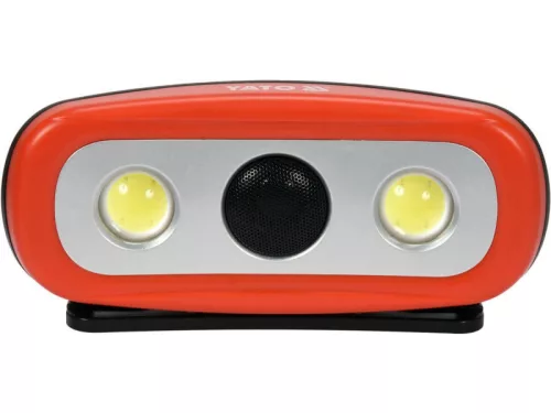 YATO 2000 lm Akkumulátoros LED reflektor hangszóróval – Bluetooth kapcsolat, nagy fényerő, kültéri használatra