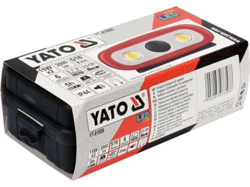 YATO 2000 lm Akkumulátoros LED reflektor hangszóróval – Bluetooth kapcsolat, nagy fényerő, kültéri használatra