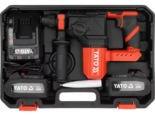 YATO 18 V kombikalapács SDS-Plus szénkefe nélküli (2x4Ah akku + töltő) YT-827722