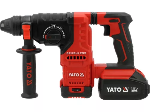 YATO 18 V akkumulátoros fúrókalapács szénkefementes SDS-plus (2x4 Ah akksi és töltő) YT-827724