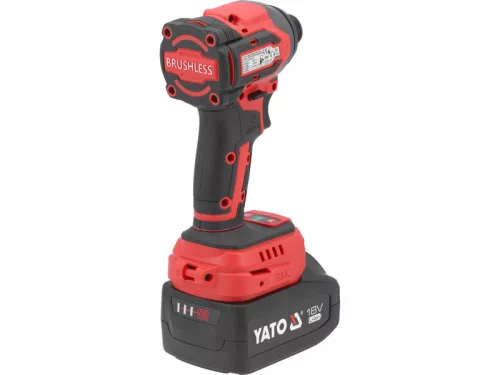 YATO 18 V, 1/4", 230 Nm akkus ütvecsavarozó szénkefe nélküli (1 x 4,0 Ah akku + töltő) YT-82798