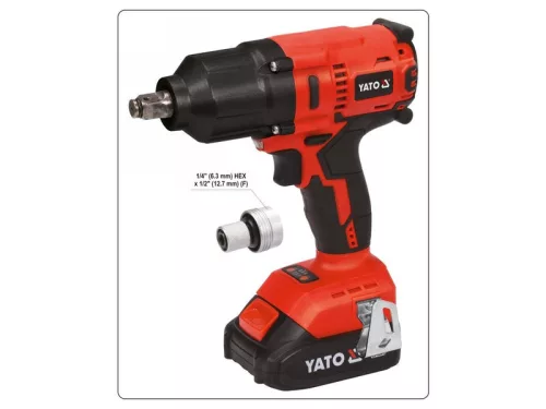 YATO 18 V 1/2" 700 Nm akkus ütvecsavarozó szénkefe nélküli (1 x 3,0 Ah akku + töltő) YT-82806