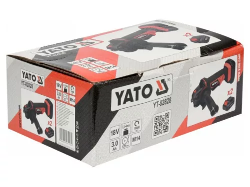 YATO 125 mm 18 V akkus sarokcsiszoló Li-Ion (2X 3,0 Ah akku + töltő)