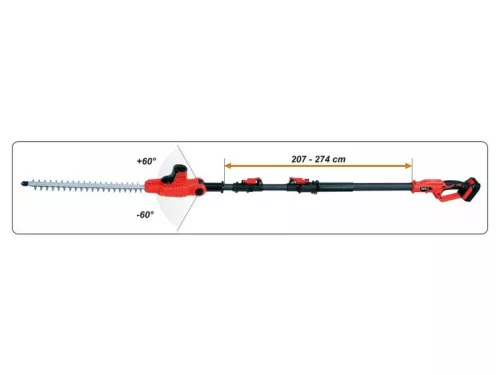 YATO 207-2740 mm 18 V Li-Ion akkus magassági sövényvágó (1 x 2,0 Ah akku+töltő) YT-82834