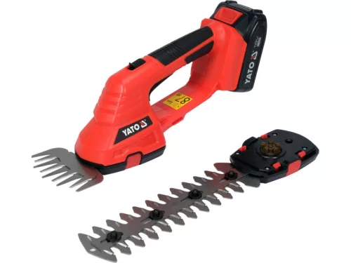YATO 18V akkus fűnyíró/ bokorformázó olló szett (1 x 2,0 Ah akku + töltő)