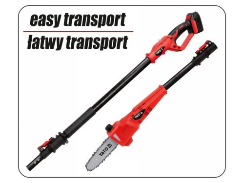 YATO Akkus magassági ágvágó 2-2,8 m 18 V (1 x 2,0 Ah akku + töltő)