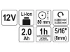 YATO 80 mm 12 V Li-Ion akkus polírozó (1 x 2,0 Ah akku + töltő) YT-82903