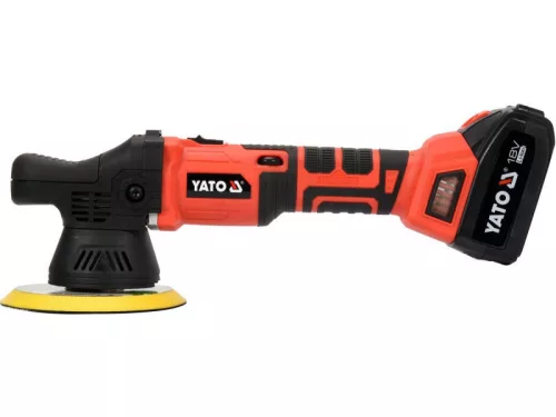 YATO 18 V Li-Ion akkus excenter polírozó 150 mm szénkefe nélküli (1 x 3,0 Ah akku + töltő) YT-82920