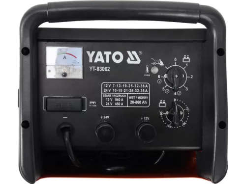 YATO 12-24V/ 540A/ 20-800Ah akkumulátor töltő-indító, bikaállomás
