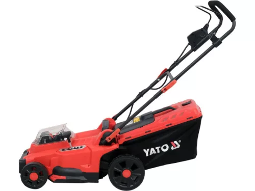 YATO 37cm 36V akkus fűnyíró szett 2X18V (2 x 4,0 Ah akku + töltő)