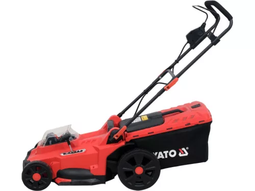 YATO 36V 43cm akkus fűnyíró szett 2X18V (2 x 4,0 Ah akku + töltő)
