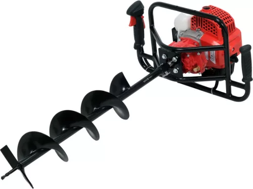 YATO 51,2 cm3 benzines gödörfúró szett, motoros talajfúró + 3 fúrószár yt-84660